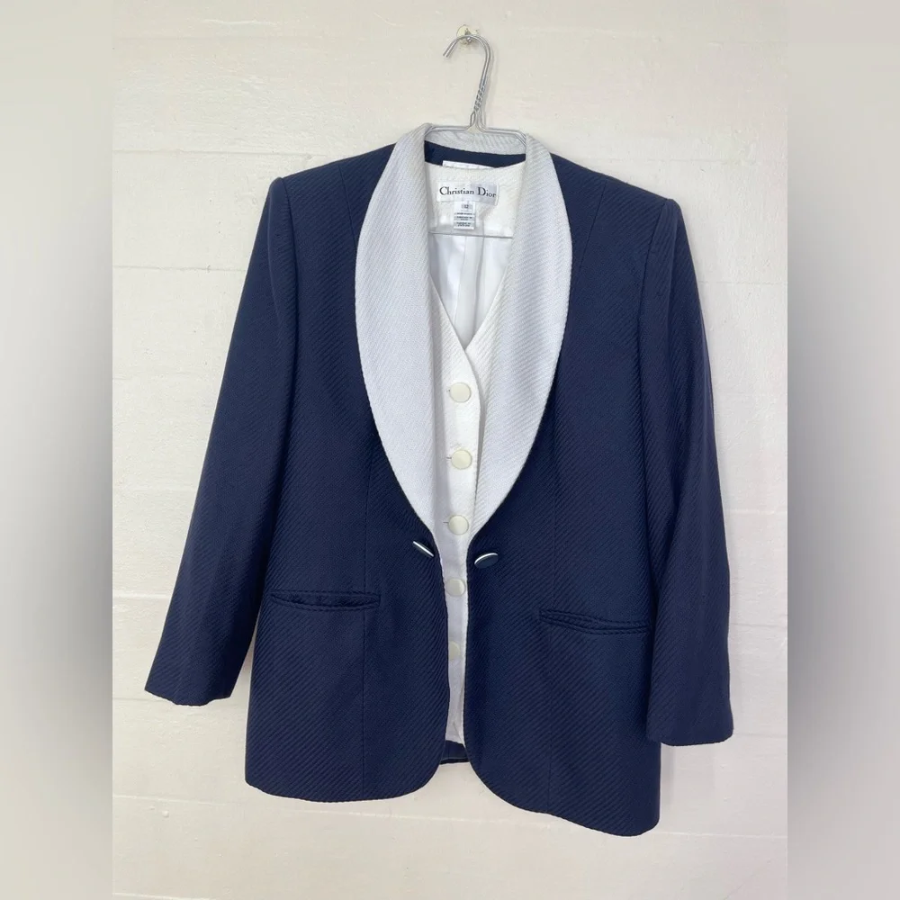 Dior Navy and White Blazer